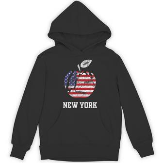 ニューヨーク市 ビッグアップル グラフィック アメリカ国旗付き パーカー - Kawaiitshirt