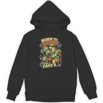 バイクでアイスコーヒーを飲むラーチャー面白いdigor パーカー - Kawaiitshirt