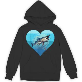 バラクーダ レトロ ハート バラクーダ 釣り 海水魚好き パーカー - Kawaiitshirt