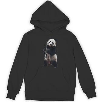 パンダ 演奏 クラリネット リアル 長袖tシャツ パーカー - Kawaiitshirt