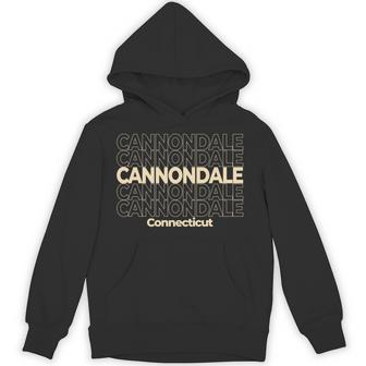 ビンテージキャノンデール、コネチカット州繰り返しテキスト 長袖tシャツ パーカー - Kawaiitshirt