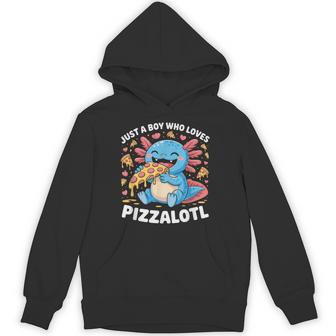 ピザロットルを愛する少年 Axolotl ファーストフード愛好家 パーカー - Kawaiitshirt