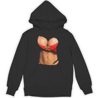 ファニーフェイクビキニボディとおっぱいコスチュームtシャツ パーカー - Kawaiitshirt