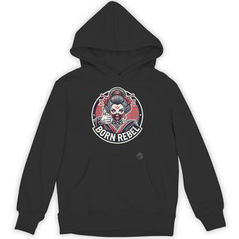 ボーン・レベル 日本の芸者 – 侍の美学、タトゥーアート、サイバーパンク芸者 パーカー - Kawaiitshirt