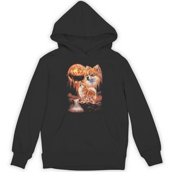 ポメラニアン ハウリング Bbq グリルマスター お父さん ユーモア 面白い 長袖tシャツ パーカー - Kawaiitshirt