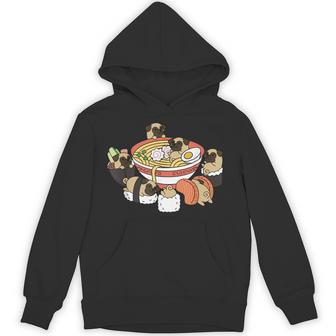 ラーメン寿司パグ犬 パーカー - Kawaiitshirt