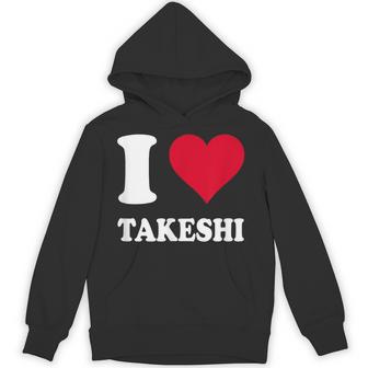 レッドハート I Love Takeshi パーカー - Kawaiitshirt