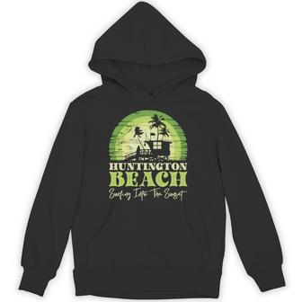 レトロなハンティントンビーチサンセットサーフシーン 長袖tシャツ パーカー - Kawaiitshirt