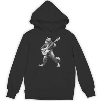 ロックンロールとギターのロッキングウルフ ヴィンテージ Rock Music パーカー - Kawaiitshirt