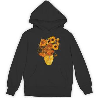 ヴァン・ゴッホ ひまわり ビンテージ イエローフラワー アートペインティング パーカー - Kawaiitshirt