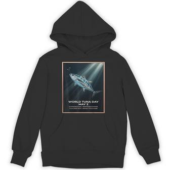 ヴィンテージブルーフィンツナ 5月2日世界デー パーカー - Kawaiitshirt