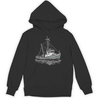 ヴィンテージ漁船 海 レトロ 船 漁師 イラスト パーカー - Kawaiitshirt