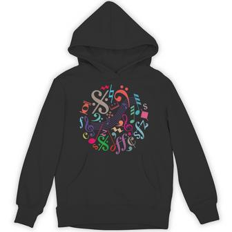 丸い色の音符、記号、サイン、ミュージシャン パーカー - Kawaiitshirt