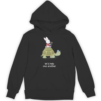 亀とウサギ もう一人を助けましょう パーカー - Kawaiitshirt