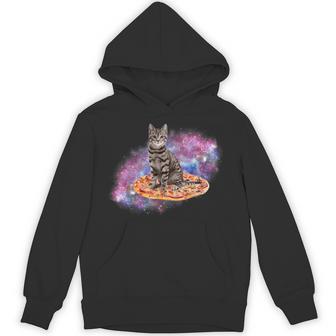宇宙の猫とピザ パーカー - Kawaiitshirt