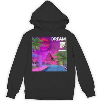 審美的なヴェイパーウェイヴドリーム。ピラミッドのある電気の楽園 パーカー - Kawaiitshirt
