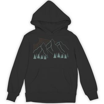 山の自然をモチーフにした登山用の山と森プリント パーカー - Kawaiitshirt