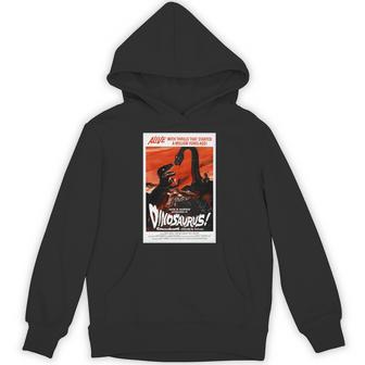恐竜レトロヴィンテージ映画ポスタープリント 長袖tシャツ パーカー - Kawaiitshirt