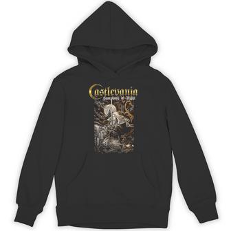 悪魔城ドラキュラ シンフォニーボックス アート ゴシック 月 夜 レトロ ゲーマー 長袖tシャツ パーカー - Kawaiitshirt