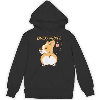 推測？コーギーお尻面白いウェールズコーギー パーカー - Kawaiitshirt