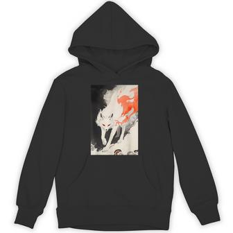 日本 キツネ 妖怪 白狐 幽霊 浮世絵 ヴィンテージ パーカー - Kawaiitshirt