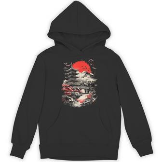 日本塔 富士山 桜 風景 ヴィンテージ パーカー - Kawaiitshirt