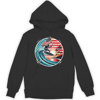 最高のサーフグラフィック アメリカ国旗 サーフィン サーフボード バケーション パーカー - Kawaiitshirt