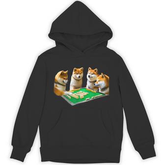 柴犬麻雀面白い、犬文字、メンズ、面白い、洋服、おもしろグッズ、ギフト、雀士 パーカー - Kawaiitshirt