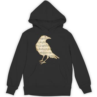 楽譜 カラス レイヴン 鳥 シルエット 音符 アート パーカー - Kawaiitshirt