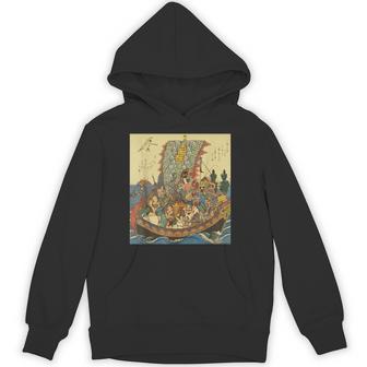 歌川広重作 宝船 七福神 パーカー - Kawaiitshirt