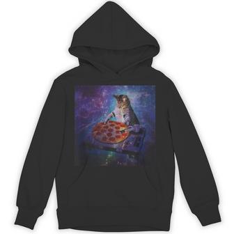 猫 ピザ スクラッチミュージック ダンス クラブ パーティー レコード レーザーシャツ パーカー - Kawaiitshirt