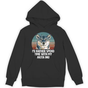 秋田犬と時間を過ごしたい 面白い秋田犬。 パーカー - Kawaiitshirt