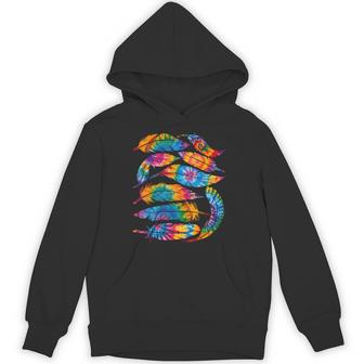 絞り染め カラーフェザー アメリカ インディアン プライド ネイティブアメリカン パーカー - Kawaiitshirt
