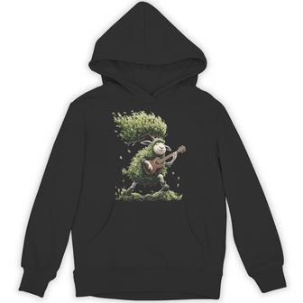 羊の木 ミュージシャン ギター グラフィック 動物 モチーフ 羊 パーカー - Kawaiitshirt
