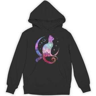 美しい宇宙星雲銀河猫のシルエット パーカー - Kawaiitshirt