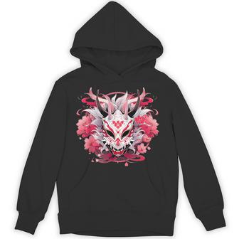 芸者にインスパイアされた日本のおにフラワーマスク パーカー - Kawaiitshirt
