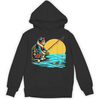 釣り 猫 面白いtシャツ 釣りバカ 釣り人 メンズ おもしろ ネタ 面白い 服 オリジナル 海釣り 川釣り パーカー - Kawaiitshirt