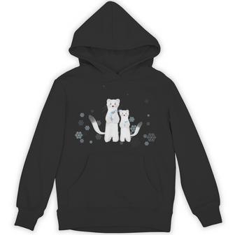 雪の妖精 オコジョの親子 パーカー - Kawaiitshirt
