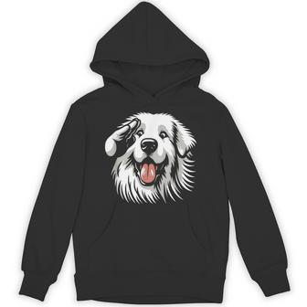 面白いグレート ピレニーズの顔の犬のグラフィック デザイン パーカー - Kawaiitshirt
