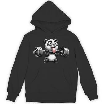 面白いパンダ ウエイトリフティング ジム ボディービル 熊 ワーク パーカー - Kawaiitshirt