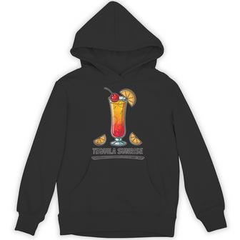 鮮やかなテキーラの日の出ドリンクイラスト パーカー - Kawaiitshirt