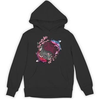 鯉魚フラワーオブライフ神聖幾何学桜アート パーカー - Kawaiitshirt