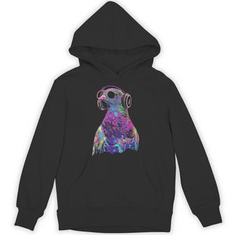 鳩 鳥モチーフ 動物 アート 音楽 ヘッドホン 鳩 パーカー - Kawaiitshirt