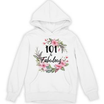 101歳＆ファビュラスフラワーパーティー 101歳の誕生日おめでとう 長袖tシャツ パーカー - Kawaiitshirt