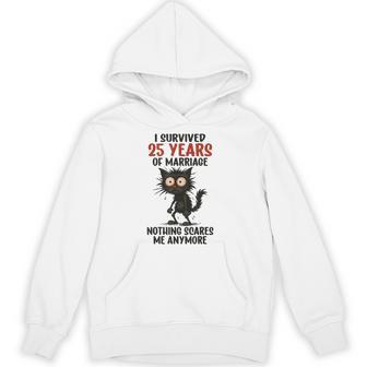25Th Wedding Anniversary I Survived 25 Years Of Marriage Hoodie - Thegiftio UK