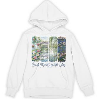 4 Panel Claude Monet's Water Lilies Classical Painting Hoodie | Seseable UK