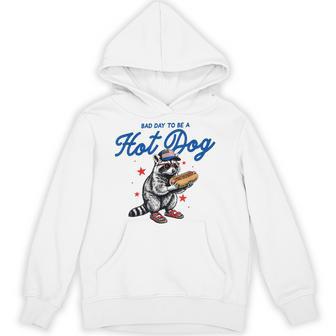 Bad Day To Be A Hot Dog America Raccoon Happy 4Th Of July Hoodie - Thegiftio UK