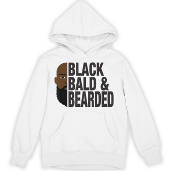 Black Bald And Bearded Face African American Father's Day Hoodie - Thegiftio