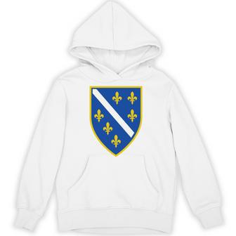 Bosnia's Former Emblem Bosnian Coat Of Arms From 1992-1998 Comfort Colors Crop Top Hoodie - Thegiftio UK