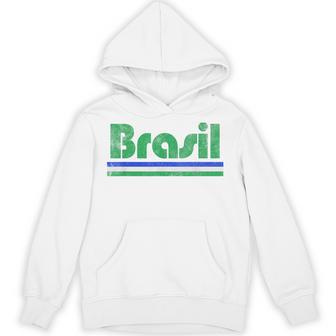 Brazil Brasil Fan Retro Vintage Flag Hoodie | Seseable UK